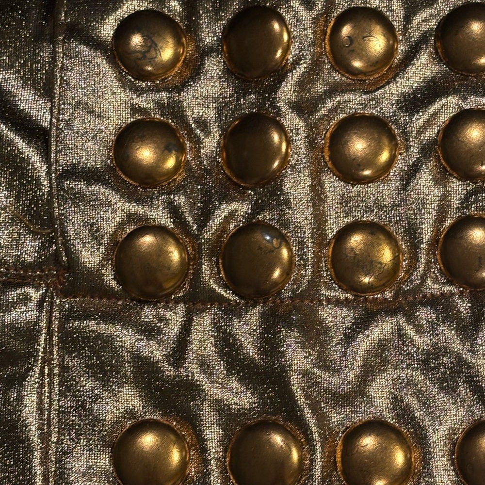 1960s VINTAGE BETSEY JOHNSON for PARAPHERNALIA GOLD STUD SKIRT - Picture 6 of 9